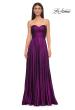 Picture of: Textured Chiffon Flowy Strapless Evening Dress in Royal Purple, Style 32382, Detail Picture 6
