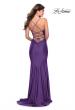 Picture of: Chic Jersey Dress with Draped Neck and Open Back in Royal Purple, Style: 31878, Detail Picture 7