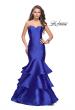 Picture of: Long Mikado Mermaid Gown with Tiered Ruffle Skirt in Royal Blue, Style: 25432, Main Picture