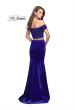 Picture of: Velvet Two Piece Prom Dress with Beading in Royal Blue, Style: 25496, Back Picture