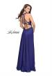 Picture of: Beaded and Embroidered Lace Prom Dress with Slit in Royal Blue, Style: 26124, Detail Picture 3