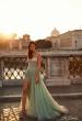 Picture of: Rhinestone A-Line Tulle Prom Dress with Illusion Bodice in Sage, Style: 32146, Detail Picture 2