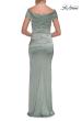 Picture of: Off-the-Shoulder Ruched Satin Evening Gown in Sage, Style: 33620, Detail Picture 6