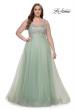 Picture of: A-Line Plus Size Prom Dress with Rhinestone Bodice in Sage, Style: 31251, Detail Picture 11