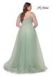 Picture of: A-Line Plus Size Prom Dress with Rhinestone Bodice in Sage, Style: 31251, Detail Picture 12
