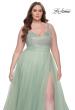 Picture of: A-Line Plus Size Prom Dress with Rhinestone Bodice in Sage, Style: 31251, Detail Picture 13