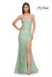 Picture of: Lace Dress with Deep V-Neck and Rhinestones in Sage, Style: 31134, Main Picture