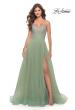 Picture of: Tulle Gown with Full Skirt and Rhinestone Bodice in Sage, Style: 31238, Main Picture