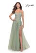 Picture of: Sweetheart Tulle Strapless Gown with Lace Applique in Sage, Style: 31363, Main Picture