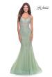 Picture of: Mermaid Tulle and Lace Gown with Illusion Bodice in Sage, Style: 31579, Main Picture