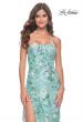 Picture of: Multi Color Lace Floral Applique on Fitted Strapless Sage Gown in Sage, Style: 32252, Main Picture