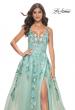Picture of: Gorgeous Sequin Floral Lace Applique A-Line Tulle Sage Prom Dress in Sage, Style: 32347, Main Picture