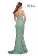 Picture of: Simple Jersey Gown with Flattering Ruching in Sage, Style: 30746, Detail Picture 8