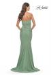 Picture of: Elegant Ruched Strapless Gown with Deep V in Sage, Style: 31226, Detail Picture 8
