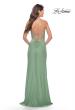 Picture of: Sheer Lace Side Panel Jersey Long Dress in Sage, Style: 31335, Detail Picture 8
