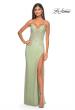 Picture of: Gorgeous Rhinestone Fishnet Gown with Lace Embellishments in Sage, Style: 32292, Detail Picture 11