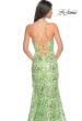 Picture of: Print Sequin Mermaid Dress with Lace Up Back in Sage, Style: 31865, Detail Picture 13