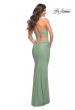 Picture of: Stunning Luxe Jersey Dress with Deep V Neckline in Green, Style: 30484, Back Picture
