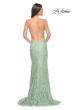 Picture of: Lace Dress with Deep V-Neck and Rhinestones in Sage, Style: 31134, Back Picture
