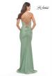 Picture of: Beaded Lace Bodice with Sheer Waist Long Jersey Gown in Sage, Style: 31306, Back Picture