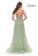 Picture of: Rhinestone Tulle Gown with Sheer Lace Bodice in Sage, Style: 31367, Back Picture
