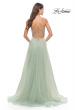 Picture of: Tulle Gown with Sheer Lace Bodice in Sage, Style: 31542, Back Picture
