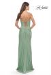 Picture of: Ruched Jersey Dress with Lace Up Back in Sage, Style: 31572, Back Picture