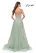 Picture of: Tulle A-Line Gown with Beautiful Lace Applique in Sage, Style: 31577, Back Picture