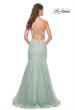 Picture of: Intricate Beaded and Rhinestone Mermaid Prom Dress in Sage, Style: 32026, Back Picture