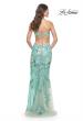 Picture of: Sage Floral Embroidered and Sequin Print Gown with Lace Up Back in Sage, Style: 32344, Back Picture