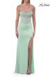 Picture of: Strapless Corset Gown with High Slit and Ruched Jersey Skirt in Sage, Style: 33465, Detail Picture 26