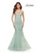 Picture of: Mermaid Tulle and Lace Jeweled Prom Dress in Sage, Style: 30584, Detail Picture 1