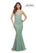 Picture of: Simple Jersey Gown with Flattering Ruching in Sage, Style: 30746, Detail Picture 1