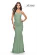Picture of: Elegant Ruched Strapless Gown with Deep V in Sage, Style: 31226, Detail Picture 1