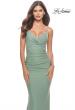 Picture of: Rhinestone Jersey Dress with Sheer Lace Back in Sage, Style: 31341, Detail Picture 1
