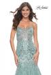 Picture of: Unique Beaded Sequin Print Mermaid Prom Dress in Sage, Style: 32053, Detail Picture 1