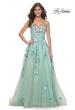 Picture of: Gorgeous Sequin Floral Lace Applique A-Line Tulle Sage Prom Dress in Sage, Style: 32347, Detail Picture 1