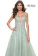 Picture of: A-Line Tulle Dress with Rhinestone Embellished Lace Applique in Light Colors in Sage, Style: 32438, Detail Picture 1