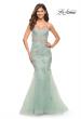 Picture of: Stunning Mermaid Tulle and Jeweled Lace Dress in Sage, Style: 30621, Detail Picture 2
