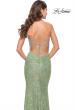 Picture of: Draped Neck Beaded Lace Prom Dress with Ruching in Sage, Style: 31527, Detail Picture 2