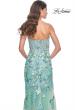 Picture of: Multi Color Lace Floral Applique on Fitted Strapless Sage Gown in Sage, Style: 32252, Detail Picture 2