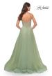 Picture of: Tulle A-line Prom Dress with Corset Sheer Bodice in Sage, Style: 31502, Detail Picture 3