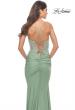 Picture of: Beaded Lace Bodice with Sheer Waist Long Jersey Gown in Sage, Style: 31306, Detail Picture 4