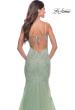 Picture of: Mermaid Tulle and Lace Gown with Illusion Bodice in Sage, Style: 31579, Detail Picture 4