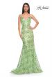 Picture of: Print Sequin Mermaid Dress with Lace Up Back in Sage, Style: 31865, Detail Picture 4