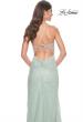 Picture of: Rhinestone Embellished Fitted Dress with Illusion Bustier Top in Sage, Style: 32435, Detail Picture 4