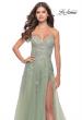 Picture of: Sweetheart Tulle Strapless Gown with Lace Applique in Sage, Style: 31363, Detail Picture 5