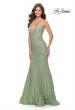 Picture of: Long Mermaid Lace Dress with Back Rhinestone Detail in Sage, Style: 31512, Detail Picture 5