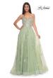 Picture of: Two Tone Tulle A-Line Prom Dress with Floral Beaded Detail in Sage, Style: 32090, Detail Picture 5