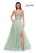 Picture of: Stunning Prom Dress with Rhinestone Lined Corset Top in Sage , Style 32811, Detail Picture 5